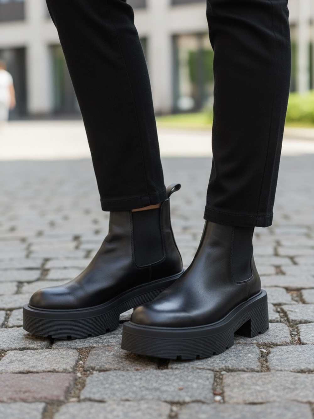 NWT Zara Black Leather Chelsea Ankle Boots Size 6.5